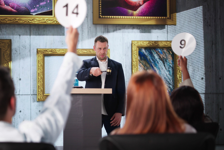 Professionals Bidding On Contemporary Abstract Artwork.

