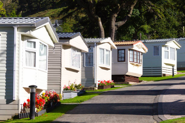 Row of manufactured homes