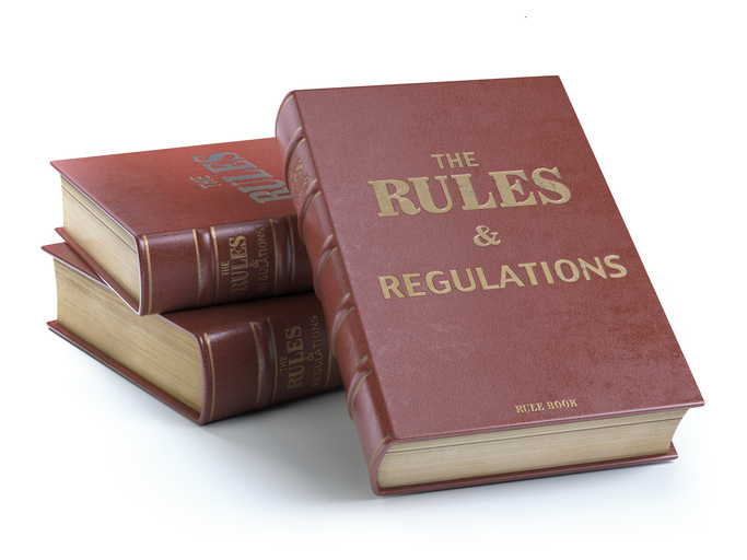 Picture of books titled The Rules and Regulations